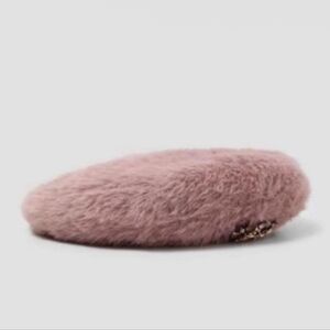 Zara Fluffy Mauve Purple Beret